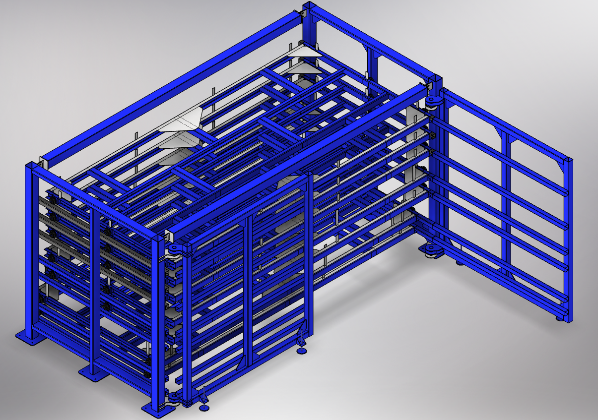 3D модель Стеллаж для хранения листового металла 4500х2500х2000
