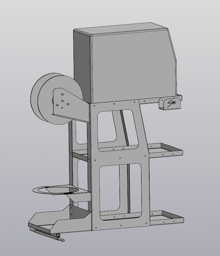 3D модель Тележка из листового металла для сварочного аппарата с дополнительным креплением катушки под 15кг