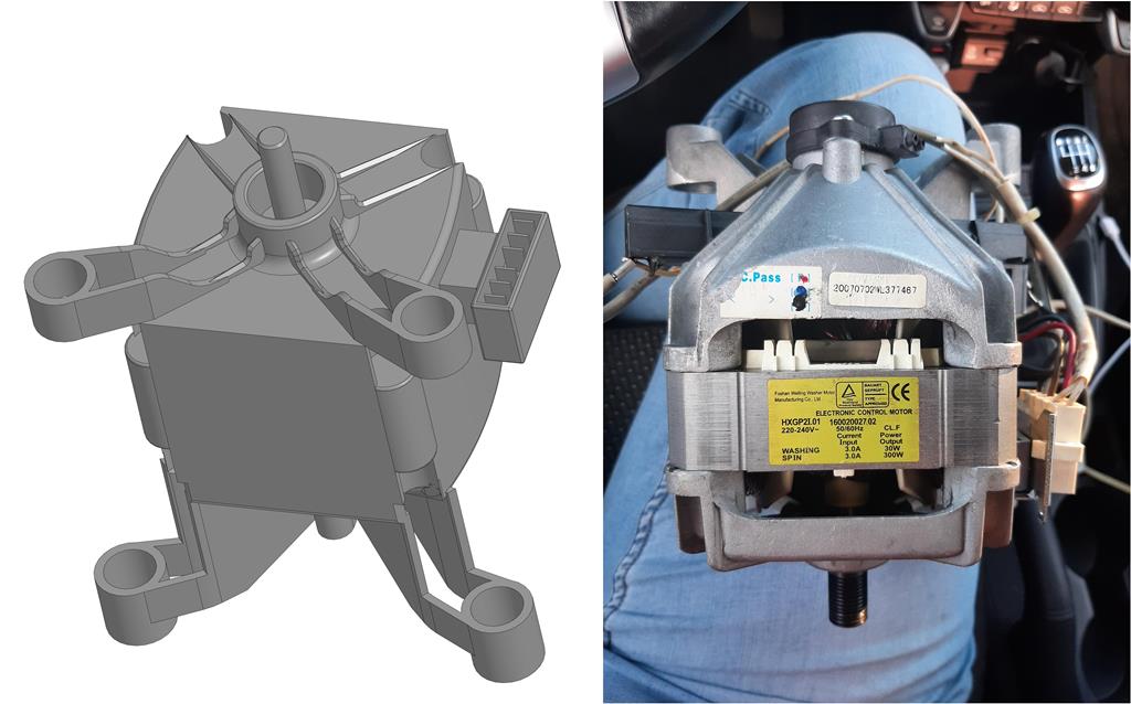 3D модель Коллекторный электродвигатель от стиральной машины HXGP2I.01 16002002702