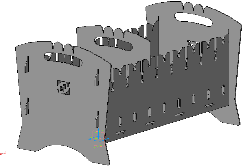 3D модель Мангал разборный 800 x 300 x 230