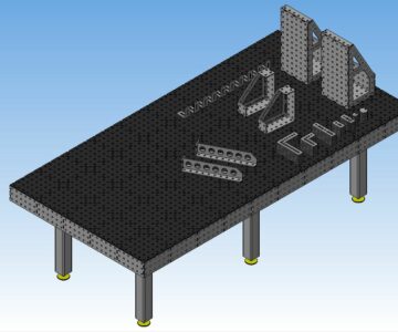 3D модель Сварочный стол 1500х3000х850 с перфорацией