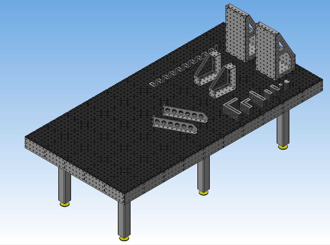 3D модель Сварочный стол 1500х3000х850 с перфорацией