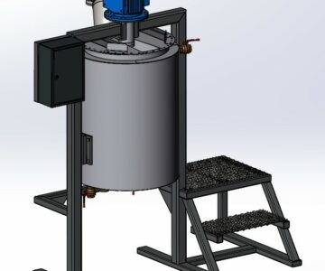 3D модель Диссольвер 200 литров c мешалкой и эстакадой
