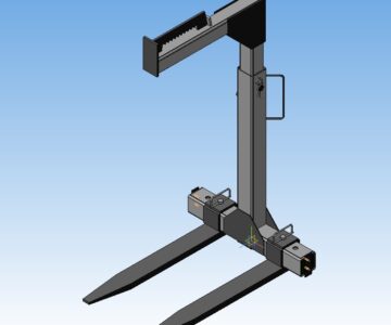 3D модель Захват вилочный для поддонов грузоподъёмностью 2 тонны с изменяемой высотой