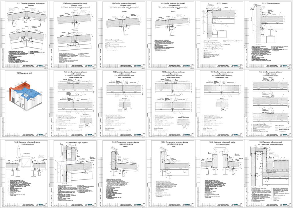 Чертеж Кровельные панели Isodeck PVSteel