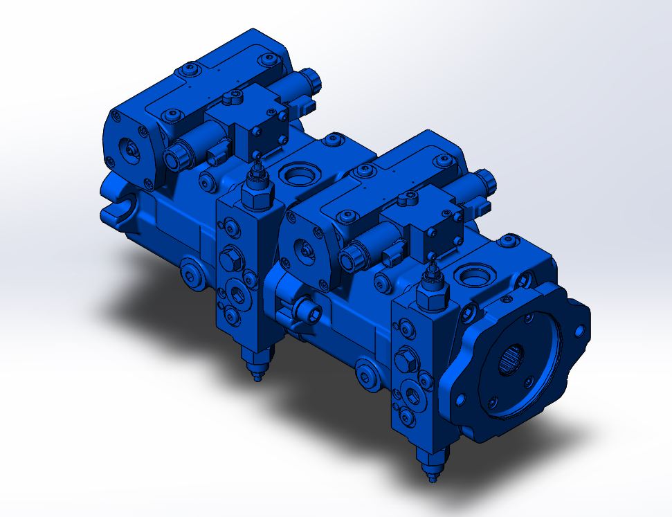 3D модель Насос тандемный Bosch-Rexroth 2 х A4VG56EP4D1_32R-NTC13K075DP