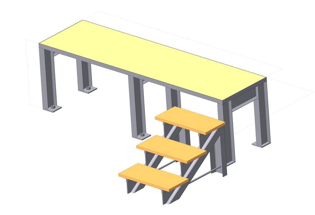 3D модель Эстакада с приставной лестницей