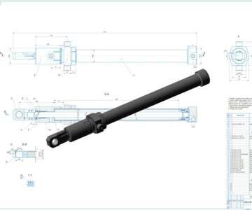 3D модель Гидроцилиндр ZK 80 45 100 пресса линии производства тротуарной плитки