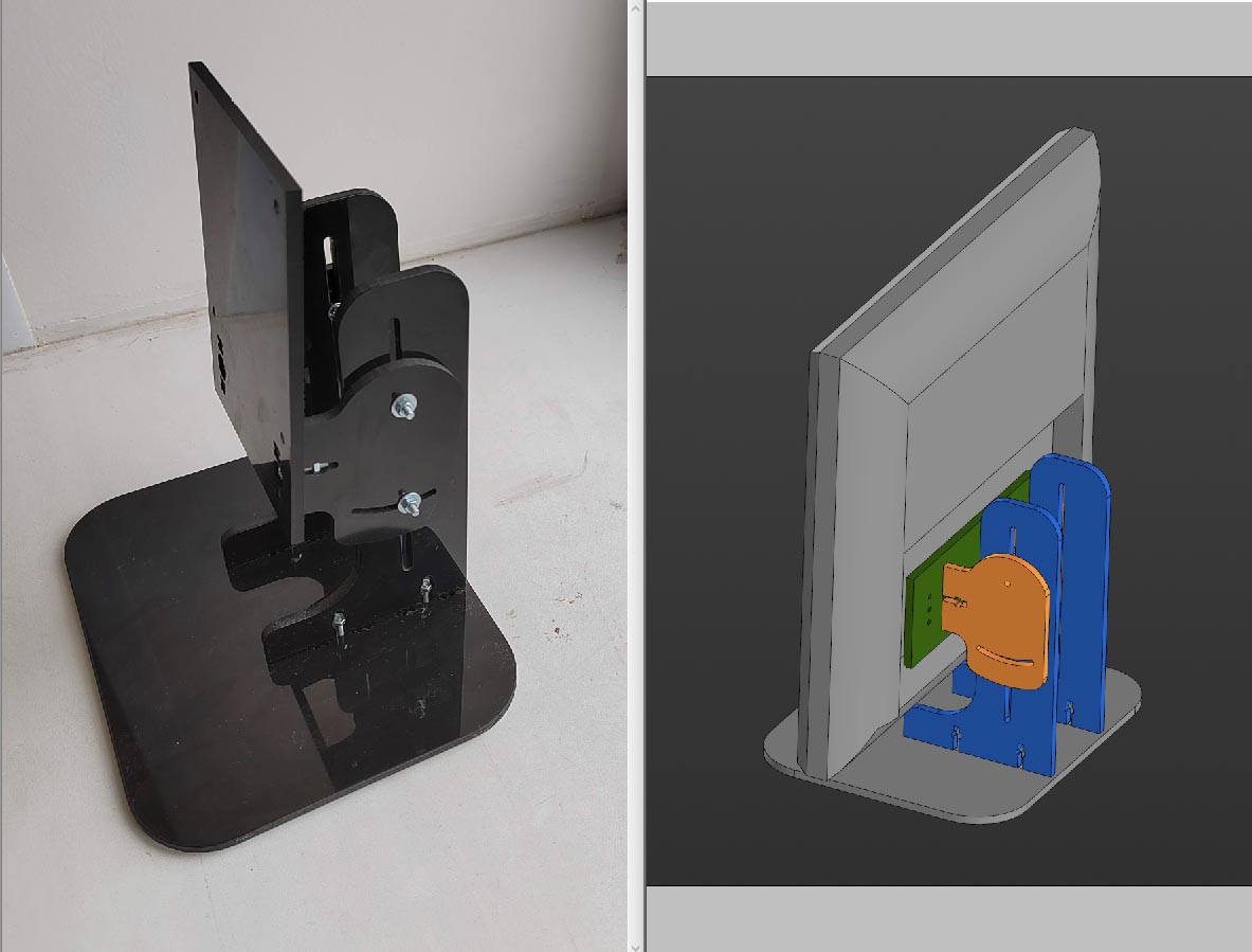 3D модель Подставка для жидко кристаллического монитора из листового пластика толщиной 6 мм