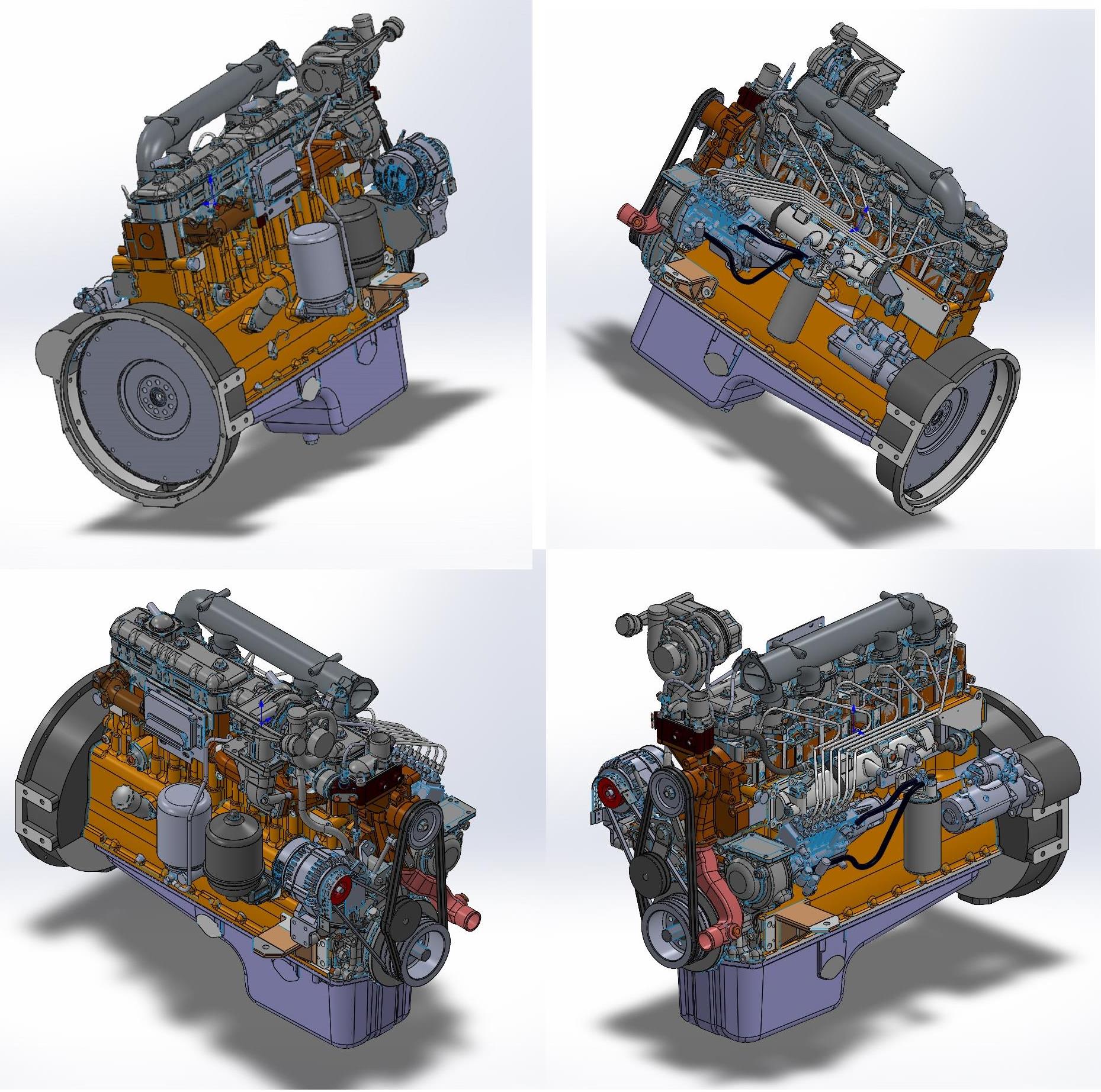 3D модель Двигатель дизельный ММЗ Д-260.9S2