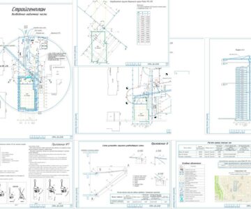 Чертеж Проект производства работ кранами (ППРк) на возведение многоэтажного жилого дома в г. Екатеринбурге