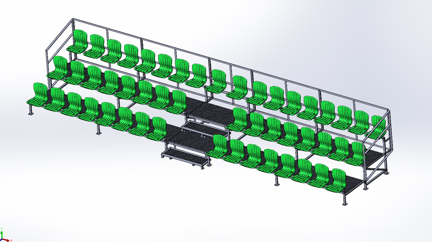 3D модель Спортивная трибуна на 50 мест.