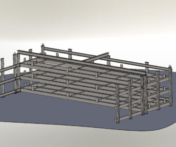 3D модель Стеллаж для хранения листового металла размером 2х8 метра