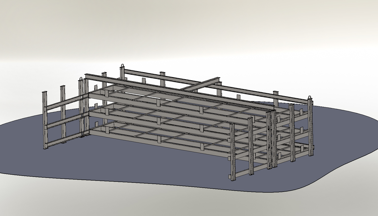 3D модель Стеллаж для хранения листового металла размером 2х8 метра