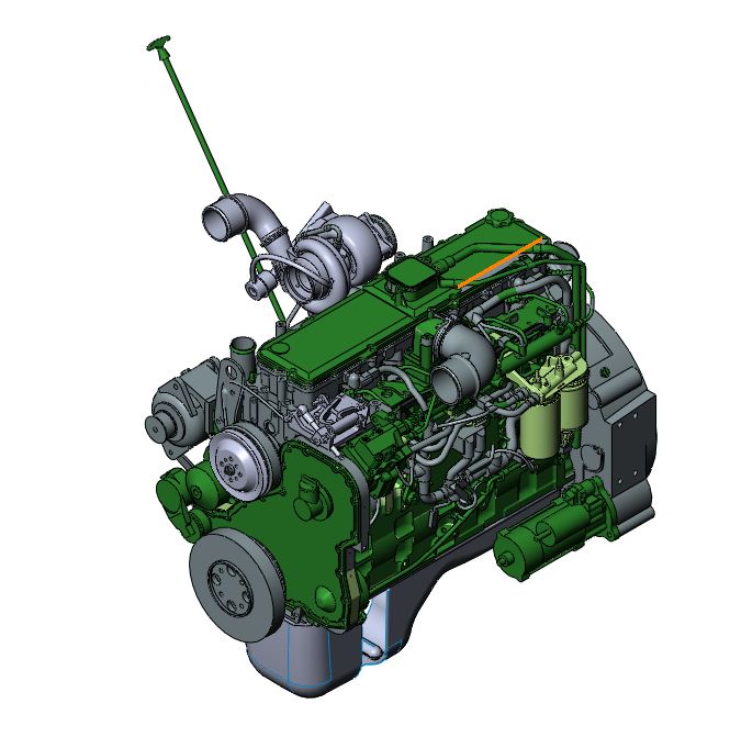 3D модель Двигатель Cummins QSL8.9-C340