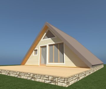 3D модель Дом коттедж типа A-Frame 38м2