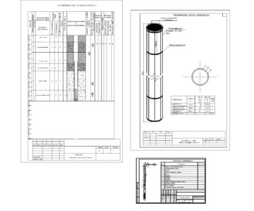Чертеж Геологический разрез скважины
