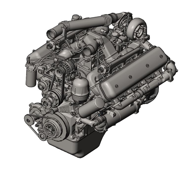 3D модель Двигатель ЯМЗ-7511.10