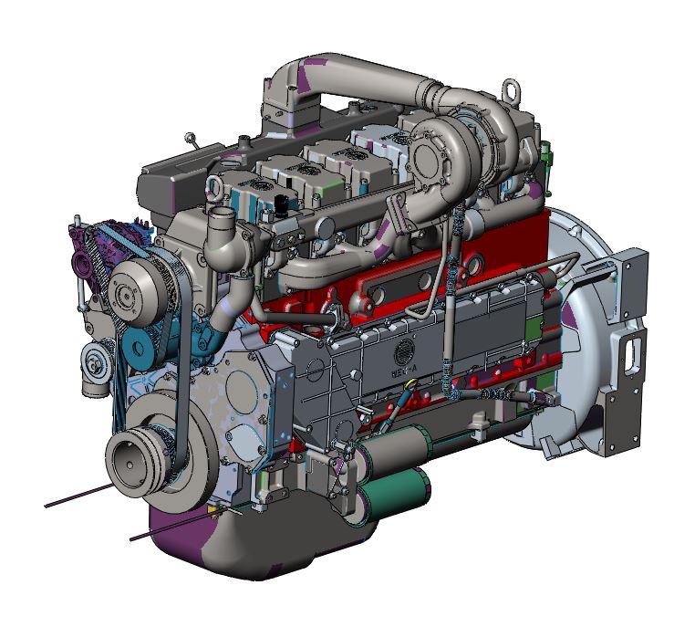 3D модель Двигатель Weichai WD10G240E201