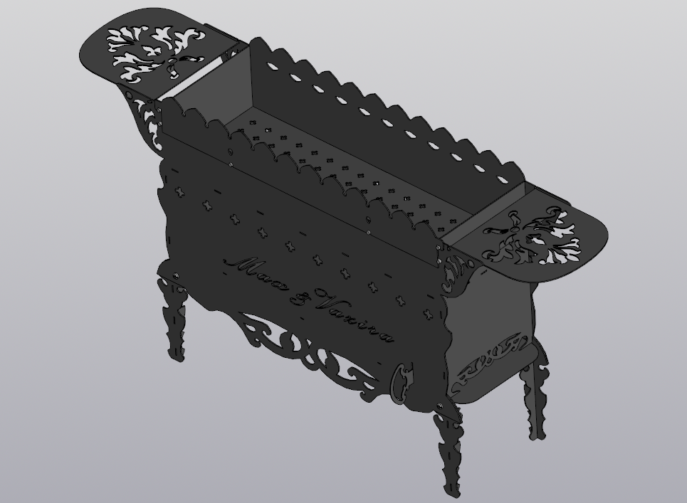 3D модель Мангал с декором