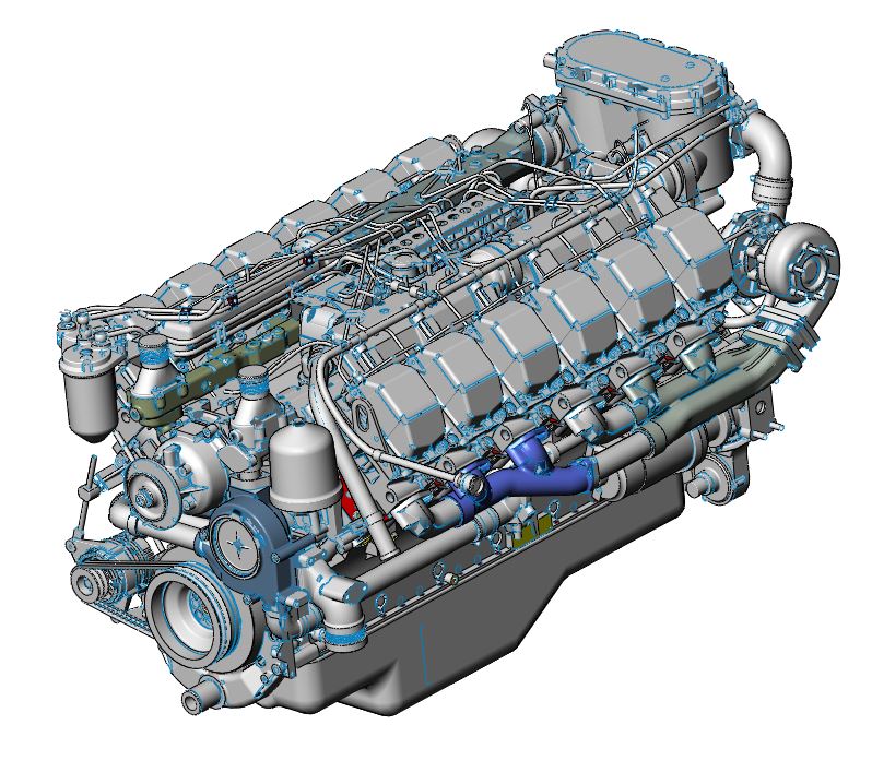 3D модель Двигатель ЯМЗ-8502