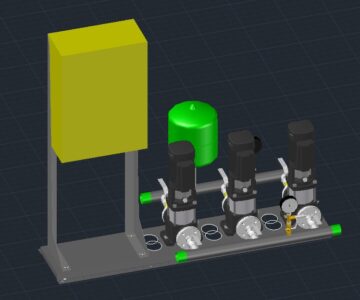 3D модель 3D модель хозяйственно-бытовой насосной станции со шкафом управления