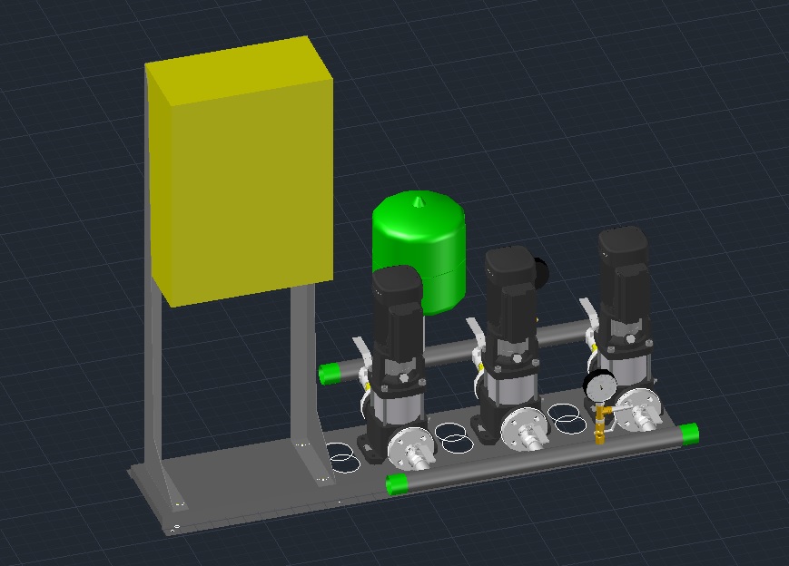 3D модель 3D модель хозяйственно-бытовой насосной станции со шкафом управления