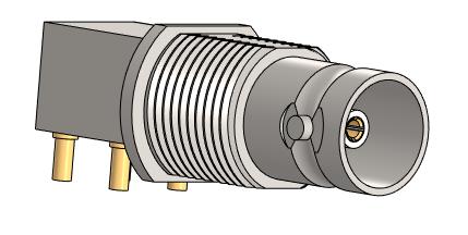 3D модель Розетка 031-70221 BNC 75 Om угловая на плату