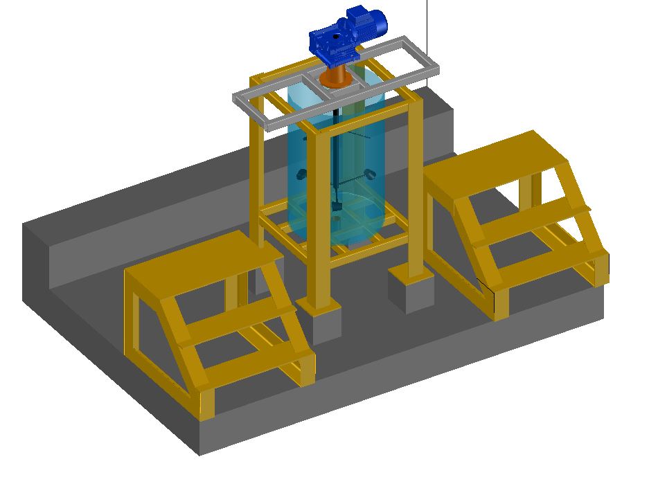 3D модель Блок реакторов смешения для автохимии без подогрева