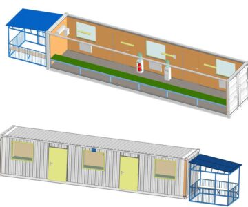 3D модель Остановочный пункт из 40 фут. контейнера