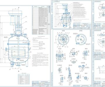 Чертеж Проектирование вертикального аппарата с механическим перемешивающим устройством