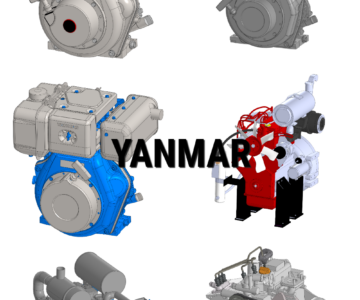 3D модель Каталог двигателей Yanmar (L48; L70; L100; 3TNE68; 3TNV70-ASA; 3TNV88-DSA)