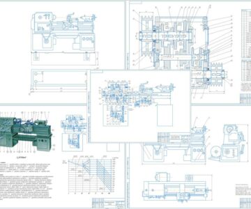 Чертеж Токарно-винторезный станок модели 1А616