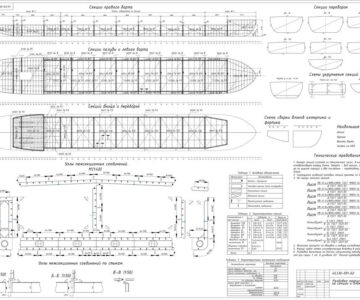 Чертеж Принципиальная технология постройки нефтеналивного теплохода класса РРР "М-пр 3,0 лед"