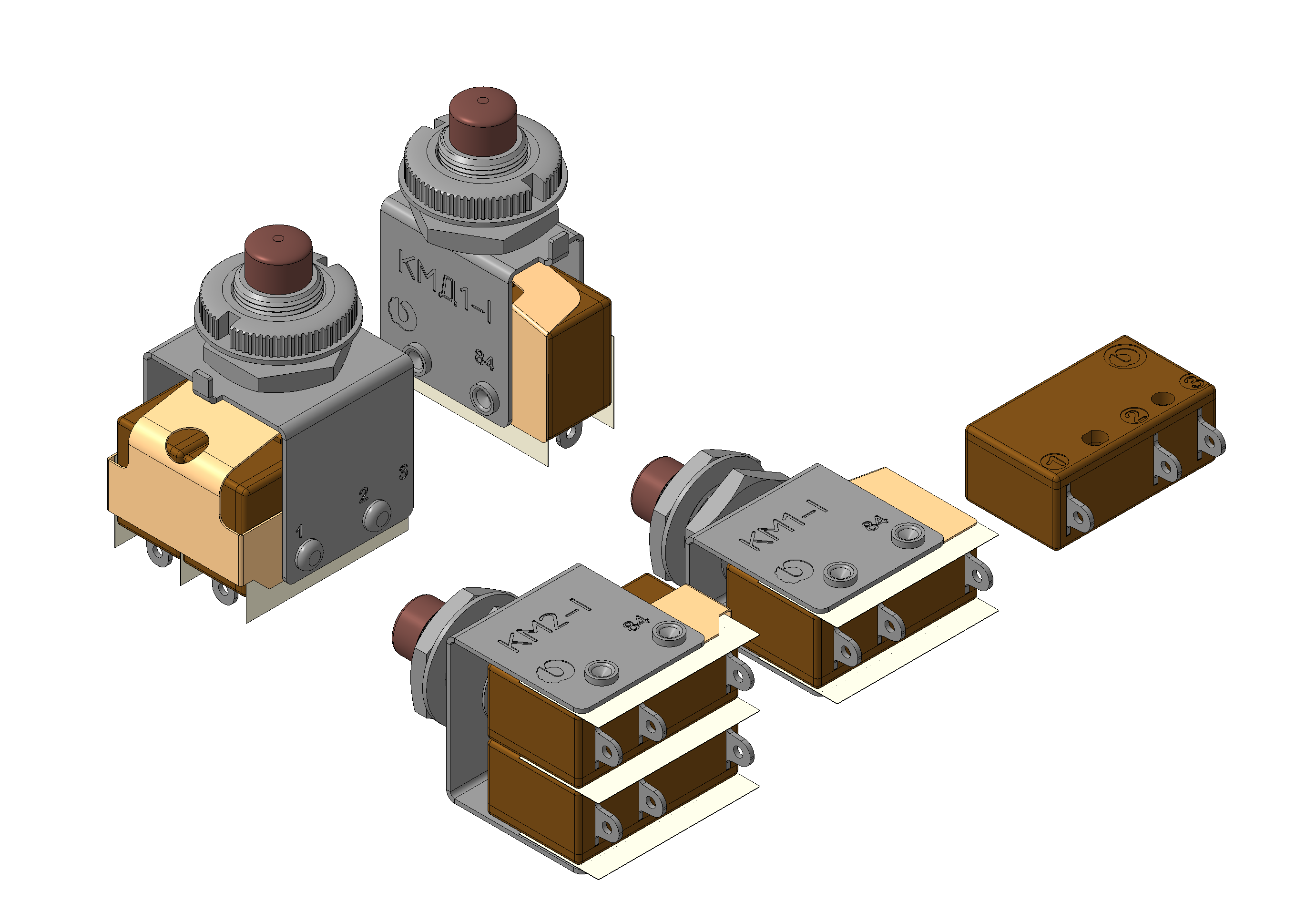 3D модель Кнопки малогабаритные КМ1-I, КМ2-I