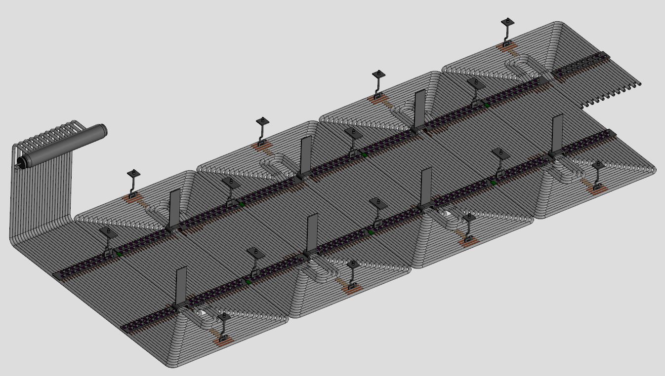 3D модель Панель радиационной части котла теплоэнергоцентрали