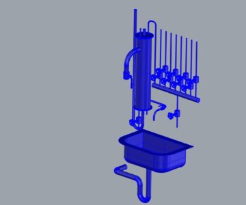 3D модель Блок охлаждения проб парового котла