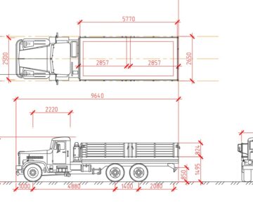 Чертеж Автомобиль бортовой КРАЗ-257Б1