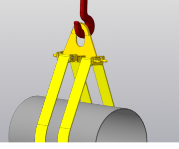 3D модель Траверса с мягкими полотенцами для поднятия нитки нефтепровода гп 32 тонны