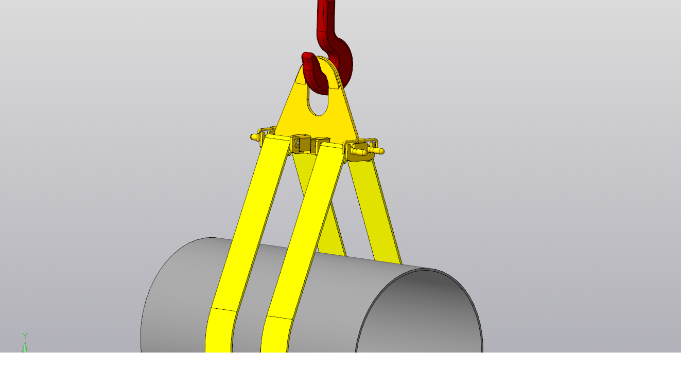 3D модель Траверса с мягкими полотенцами для поднятия нитки нефтепровода гп 32 тонны