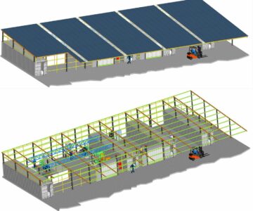 3D модель Мастерская 38х18х4 метра