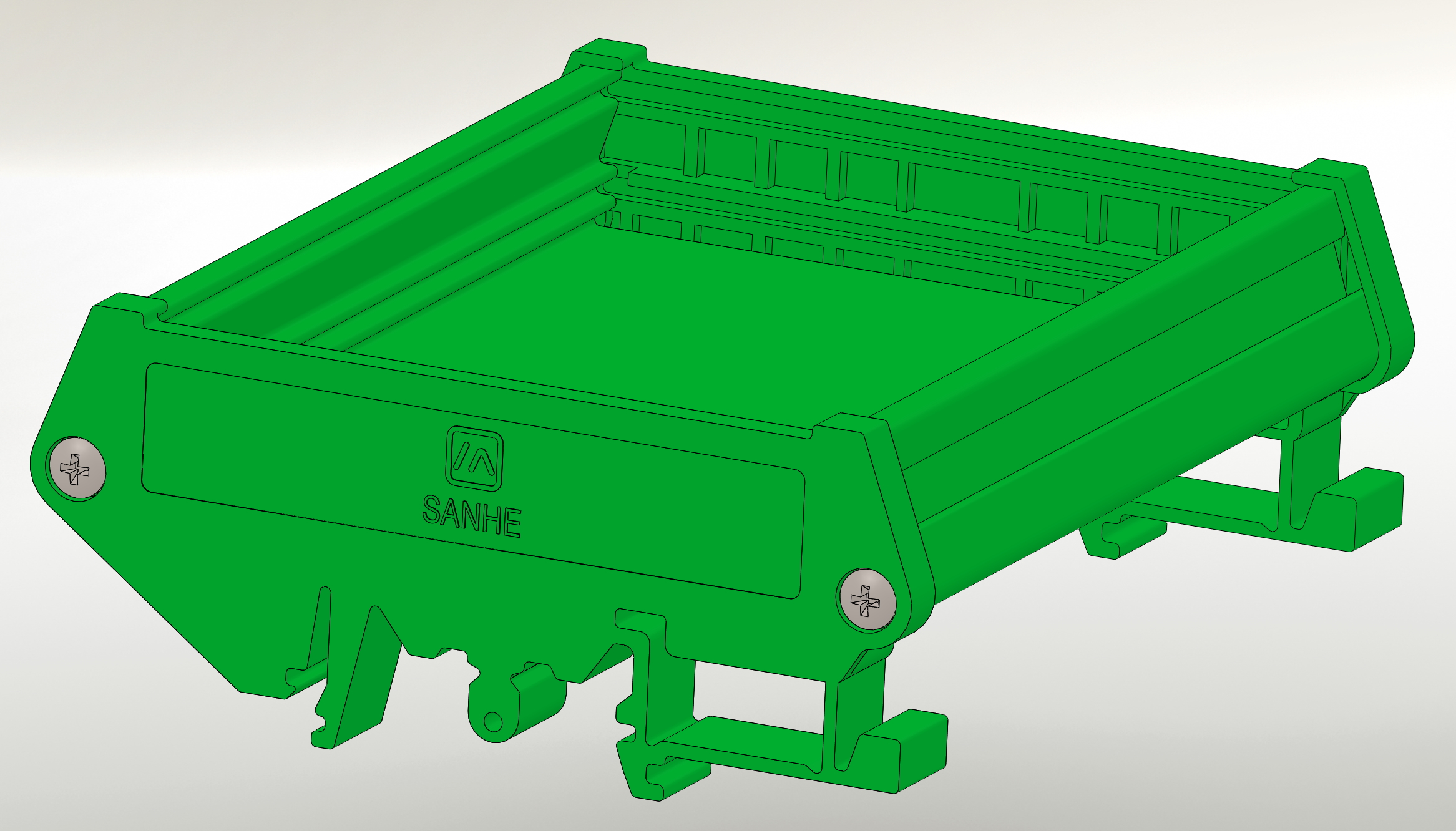 3D модель Открытый корпус для печатных плат на DIN-рейку Sanhe 23-59