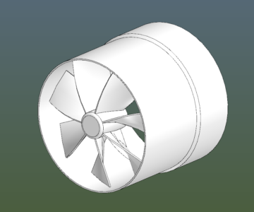3D модель Канальный вентилятор 100 мм