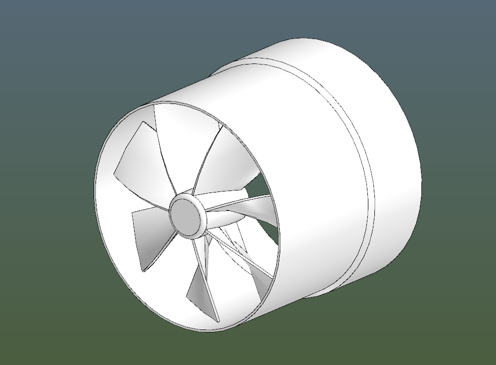 3D модель Канальный вентилятор 100 мм