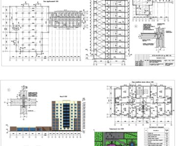 Чертеж Проектирование многоэтажного жилого дома со встроенно-пристроенным общественным блоком из крупноразмерных элементов