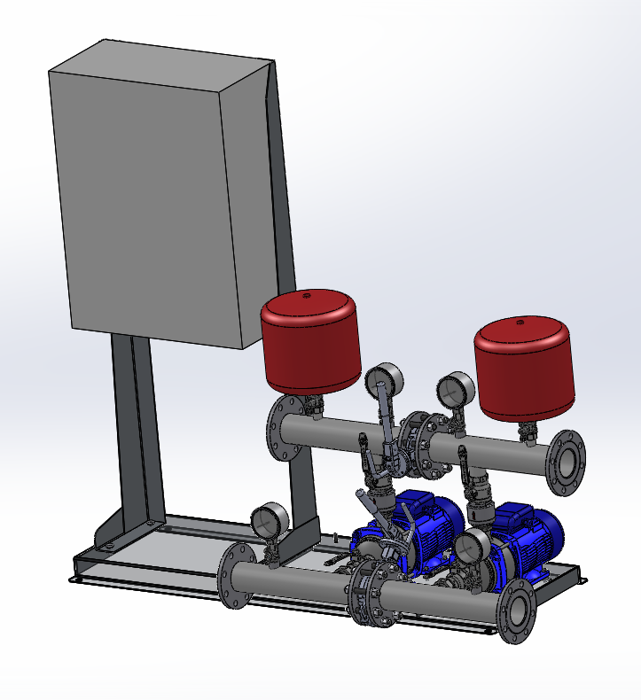 3D модель Насосная станция на базе 2-х насосов