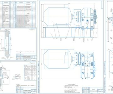 Чертеж Проектирование привода технологического оборудования с одноступенчатым цилиндрическим прямозубым редуктором и цепной передачей Р3= 6,10 кВт