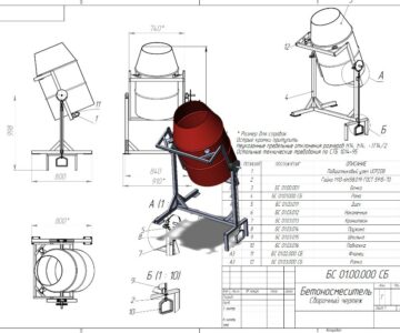 3D модель Бетоносмеситель из бочки 200л