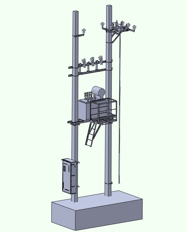 3D модель Столбовая КТП 250 кВА