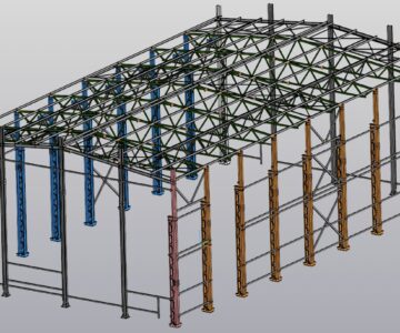 3D модель Каркас здания цеха